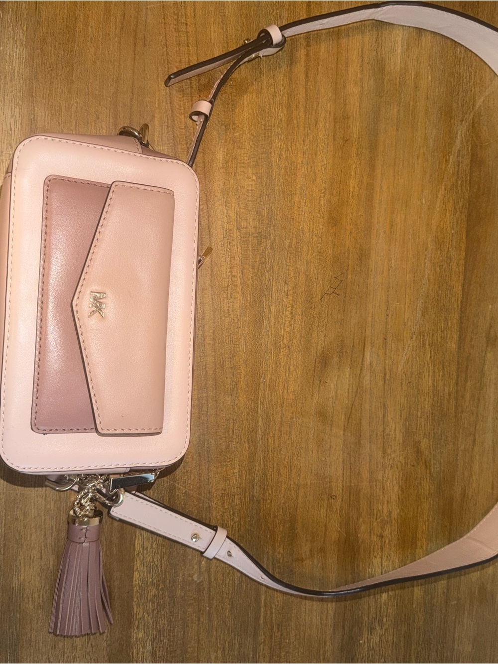 Michael Kors Blush and Mauve Two-Tone Leather Crossbody